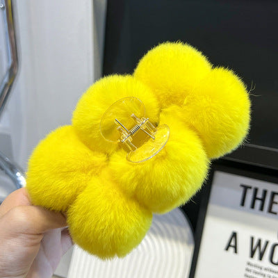 PINRex Rabbit Hair Ball Clip Large Hairpin Headwear