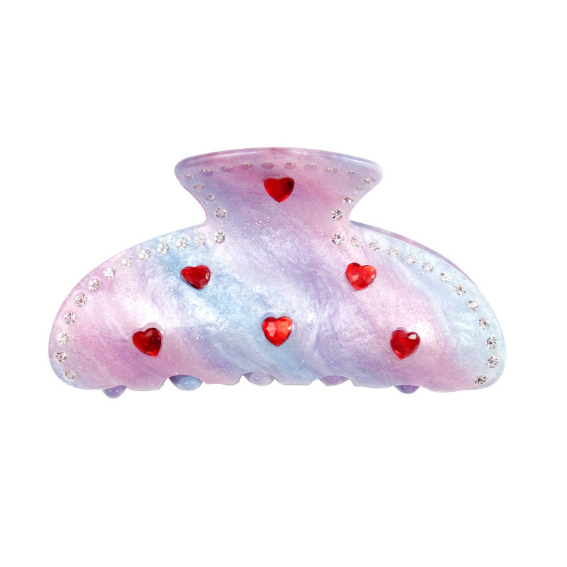 Spring And Summer Heart Trendy Acrylic Barrettes