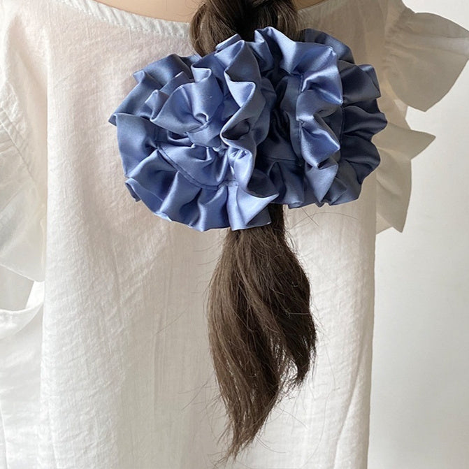 Best Satin Pleated Headdress Flower Large Full Hydrangea Hair Ring