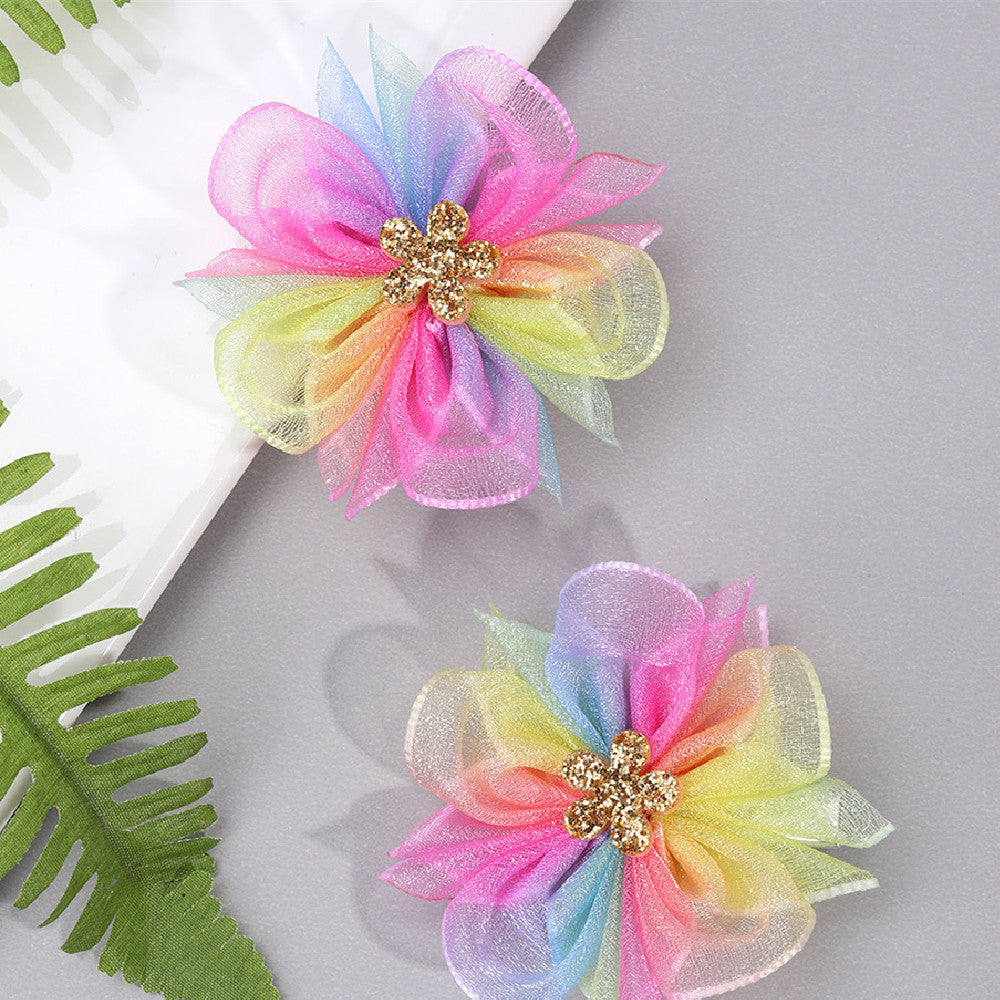 Fashion Mesh Butterfly Children Flower Barrettes