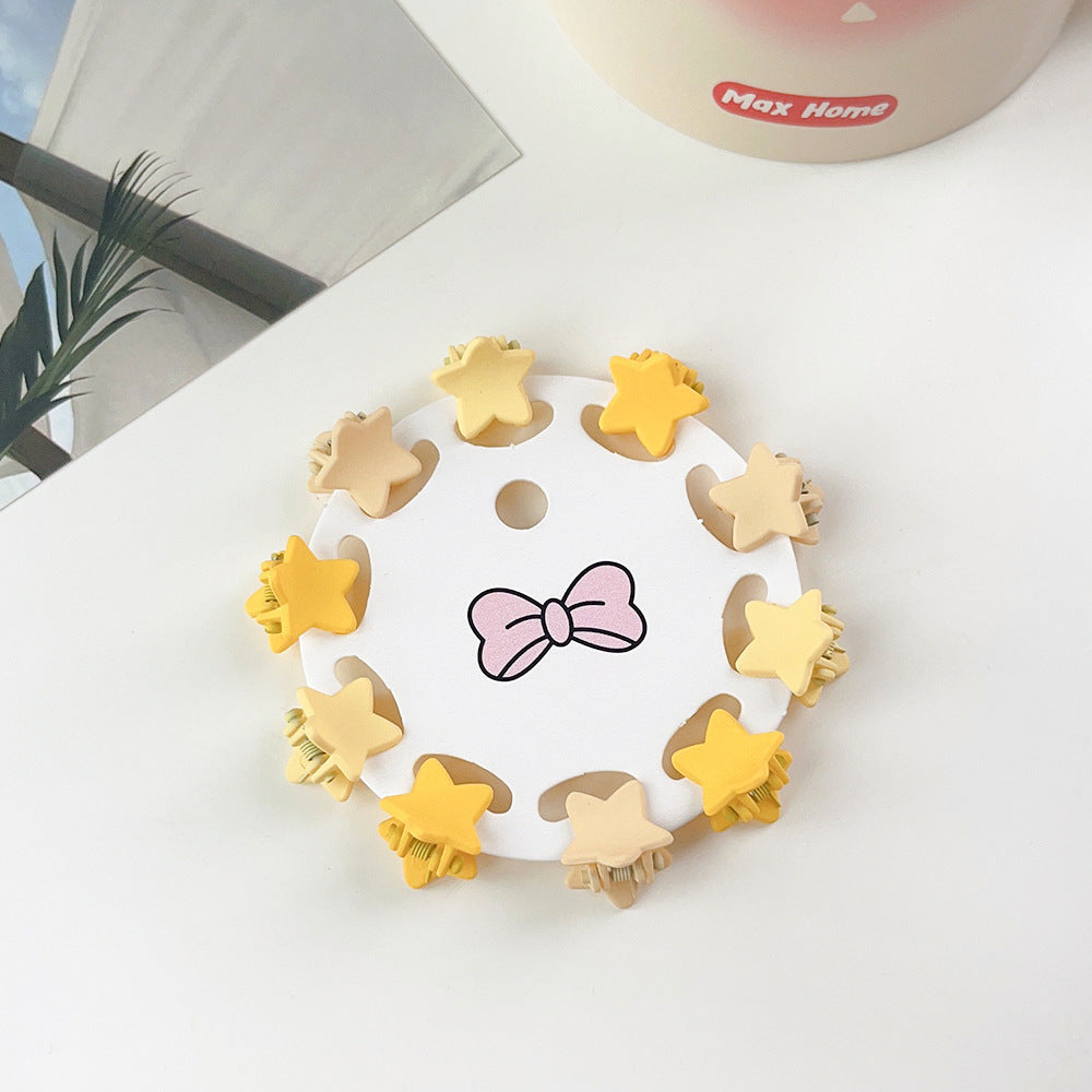 New Children's Barrettes 10 PCs Colorful Cartoon Baby Small Jaw Clip Bangs Broken Hair Princess Hairstyle Mini Hairpin