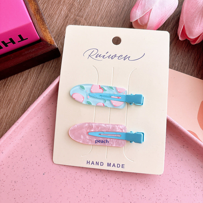 Sweet Acrylic Girl Seamless Barrettes Cartoon