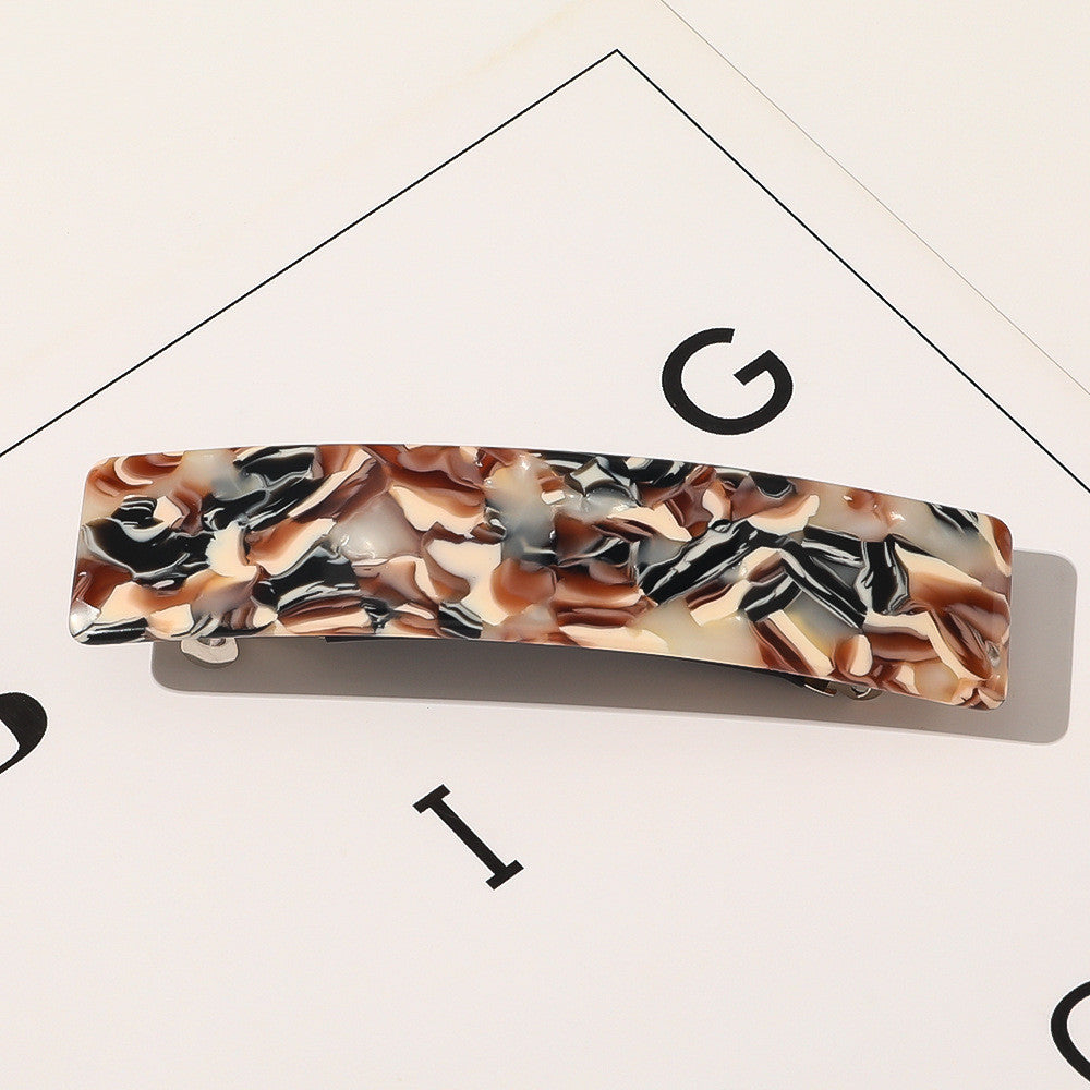 Retro Square Shape Grabbing  Acetate Sheet Spring Chuck Hair Clip