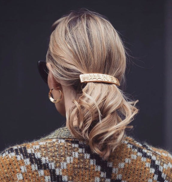 Metal Letter Gold Hair Clip