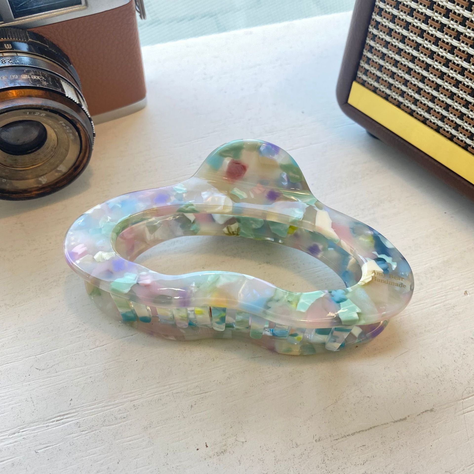 Large Cloud Acetate Thickened Barrettes