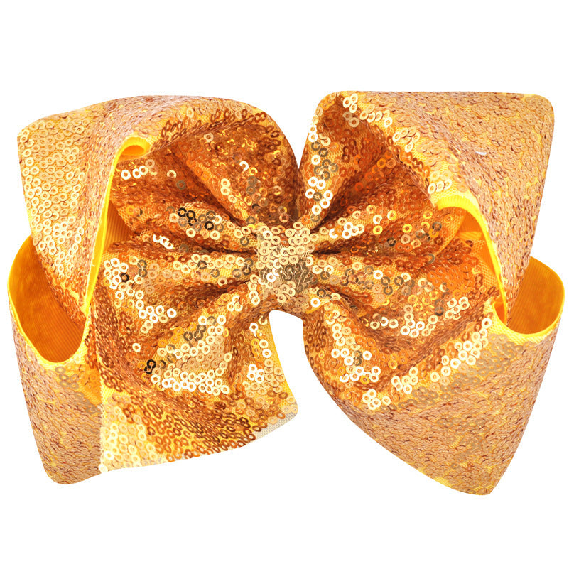 Women's Solid Color Sequin Big Bow Hair Clip