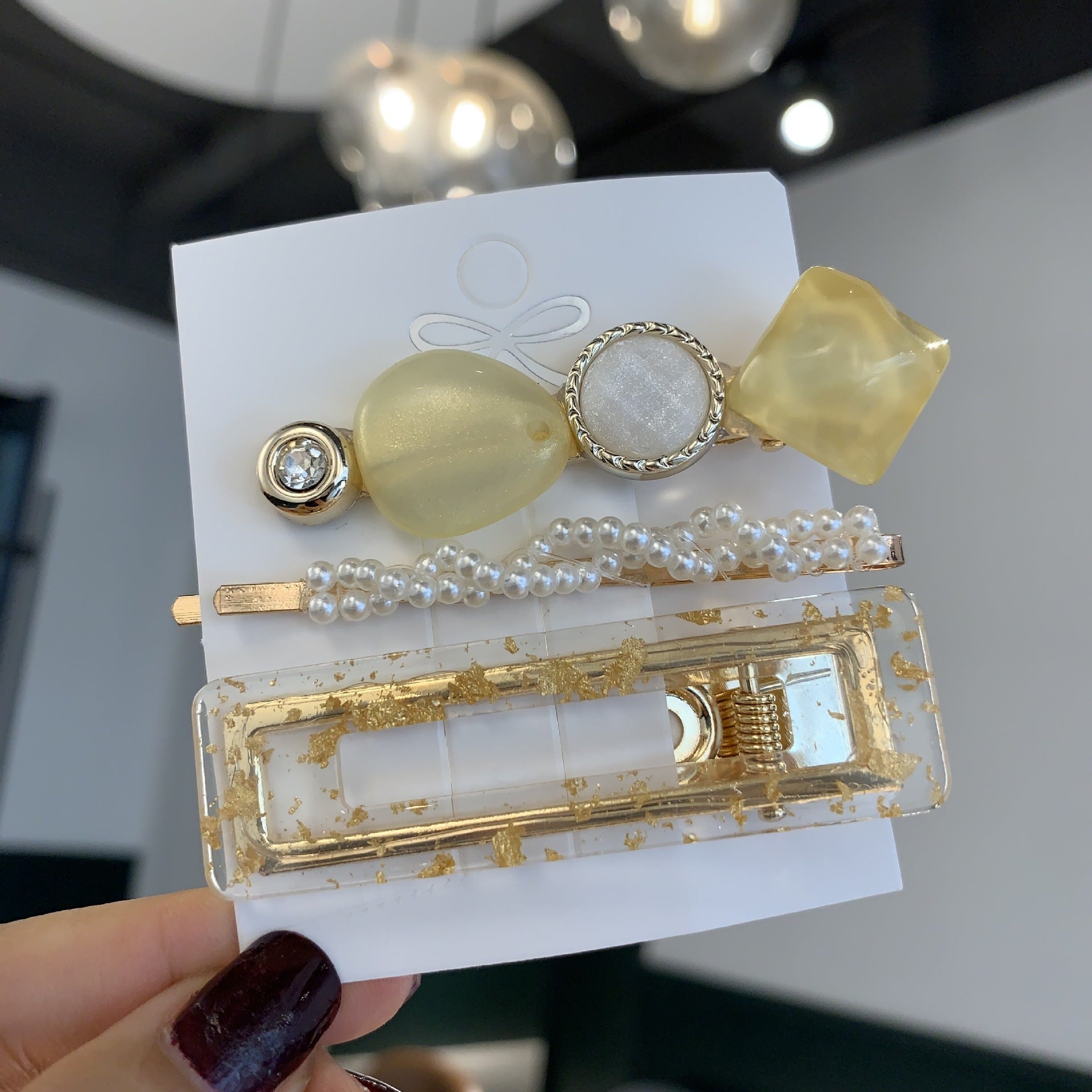 Pearl set hair clip bobby pins hair pins