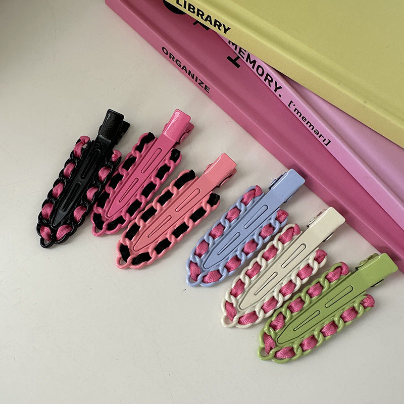 Dopamine Hair Accessories Barrettes Metal Traceless Clip Color Advanced Sense Small Hairpin Bang Side Clip Headdress