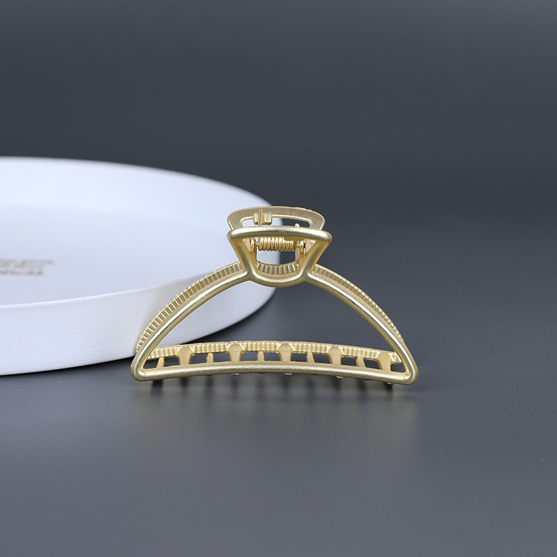 Simple Frosted Hair Clip Geometric Alloy Glossy Grip