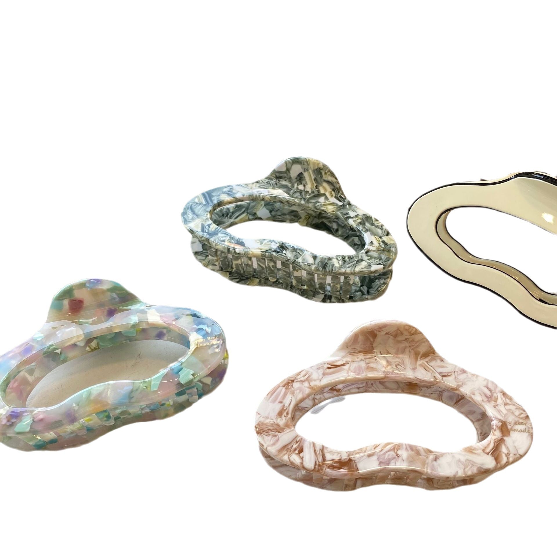 Large Cloud Acetate Thickened Barrettes