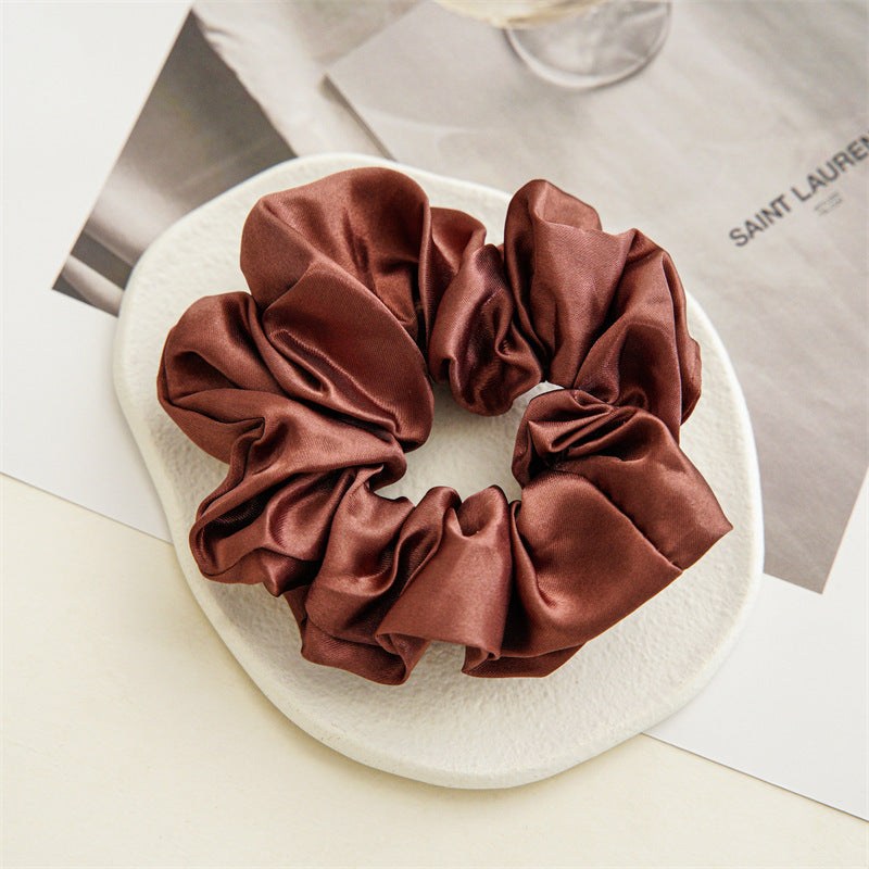 Pure Satin Fabric Large Intestine Hair Ring Women's Simple Rubber Band Hair Accessories