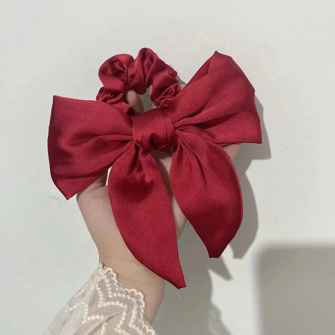 Bow Hair Rope Women's High Ponytail Large Intestine Hair Ring