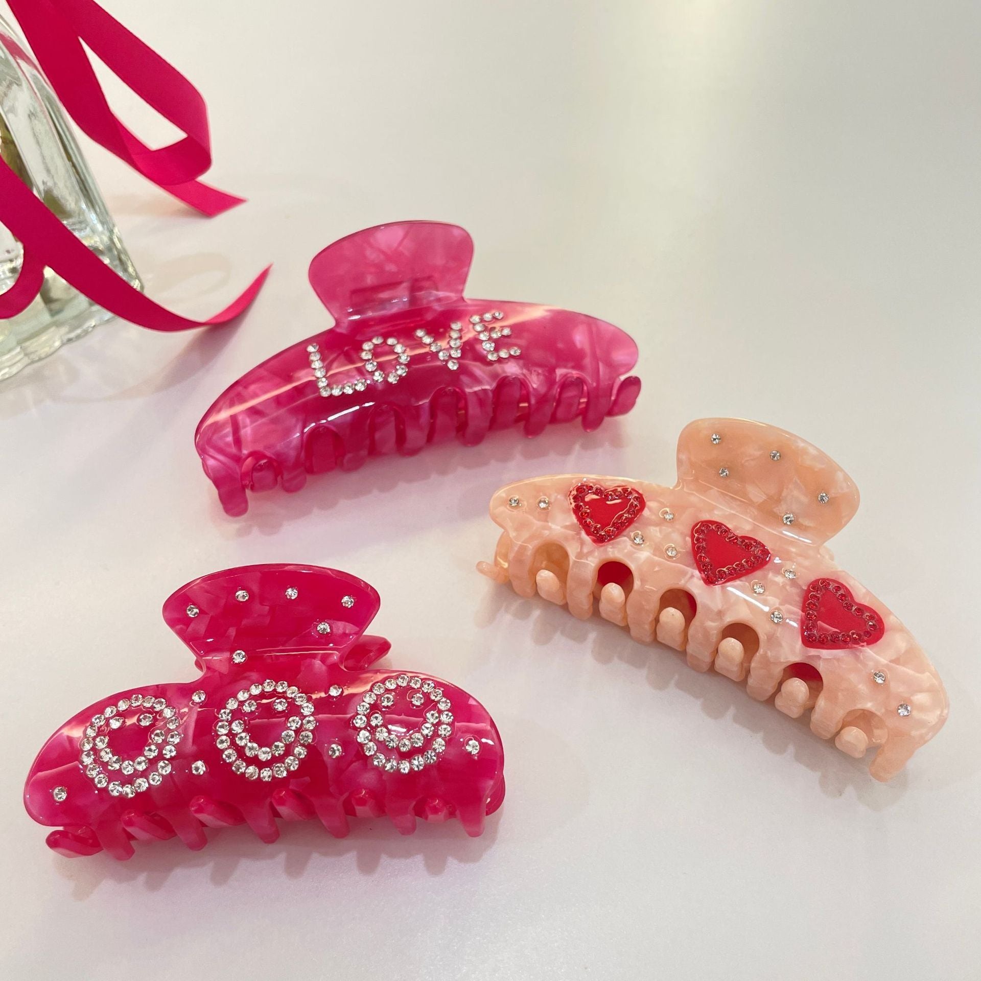 Spot Drill LOVE Hair Accessories Letters LOVE Barrettes High Sense
