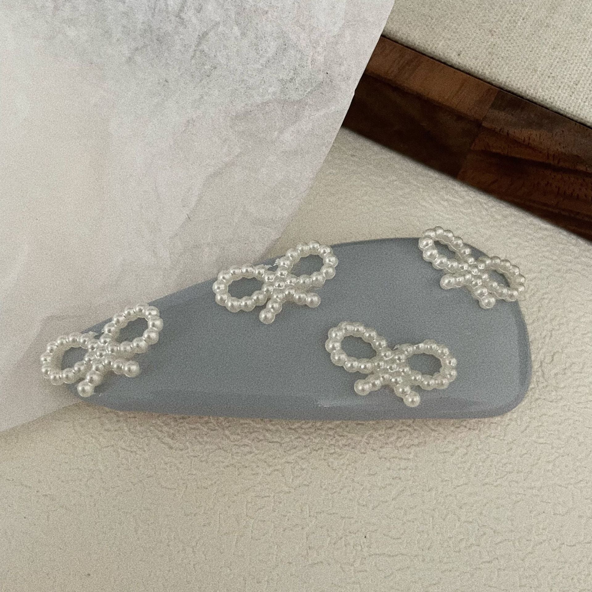 Leather Pearl Barrettes Women's Bow