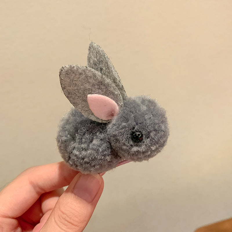 Cute Bunny Three-dimensional Barrettes Children's Plush Clip