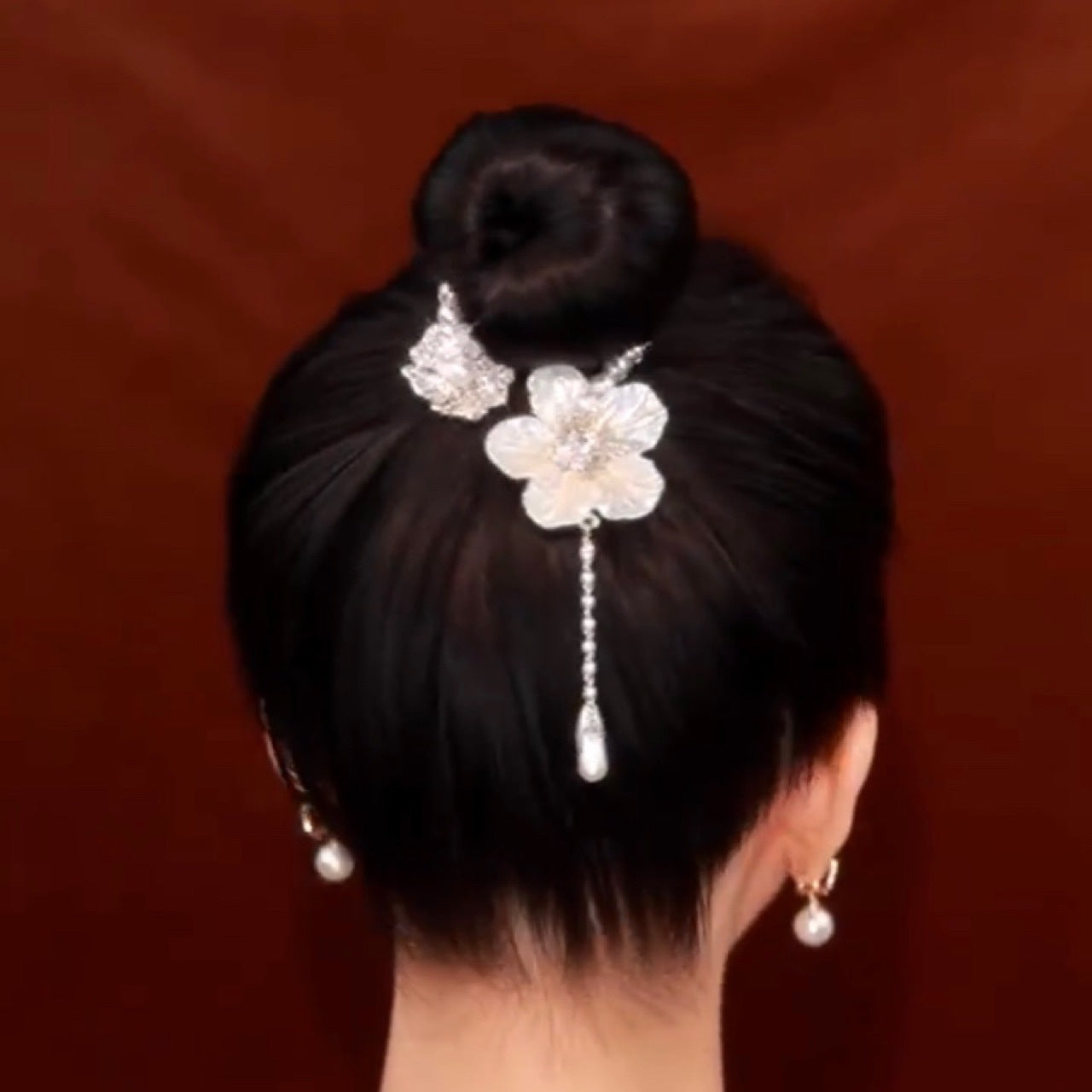 Tie Camellia Tassel Ponytail Clip Hair Accessories