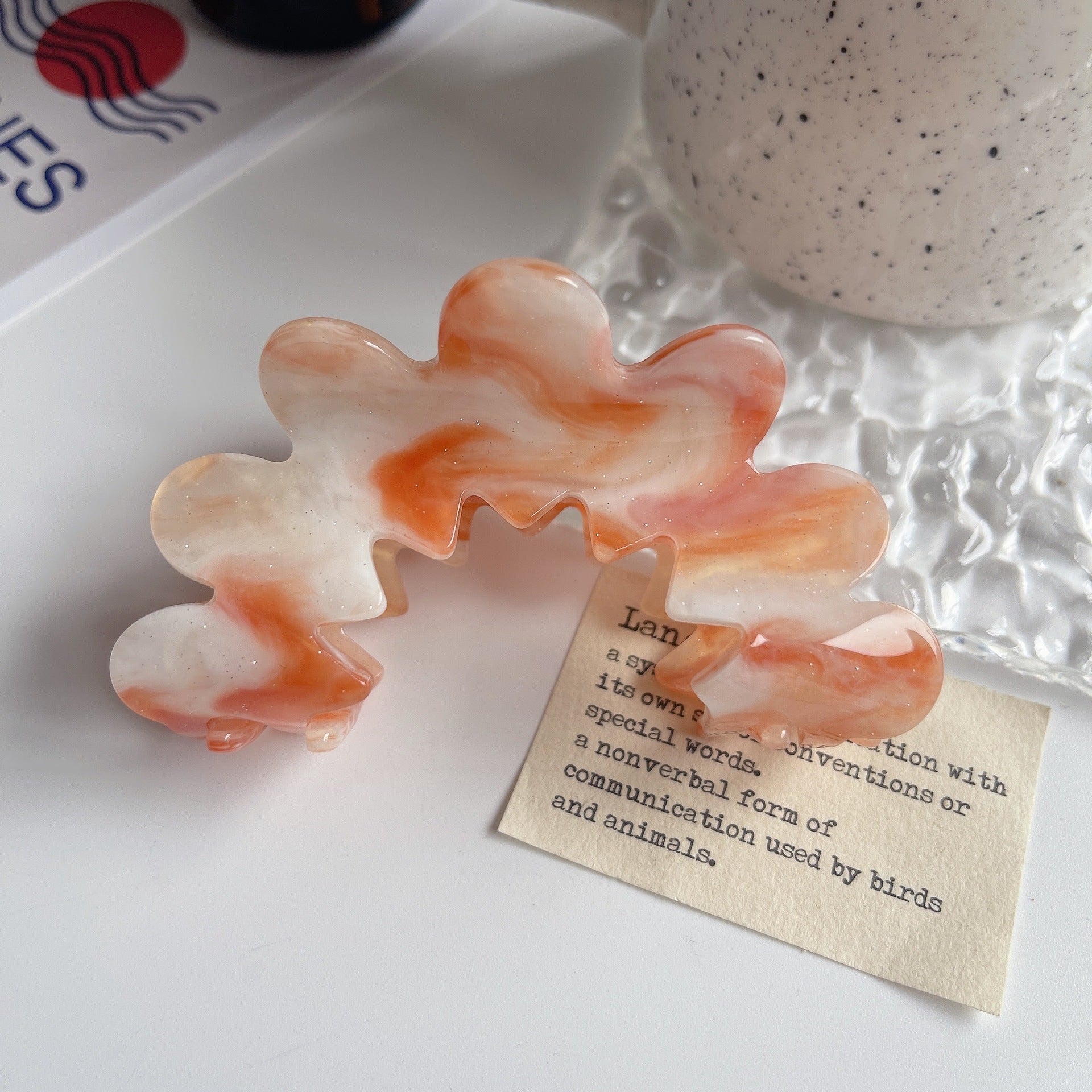 Women's Simple Acetate Wavy Flower Hair Clip