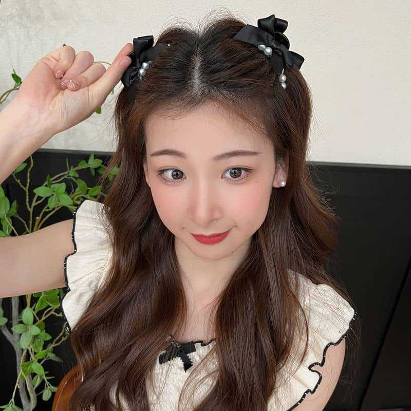 Korean Style Pearl Bow Barrettes Women's Side Bang Clip