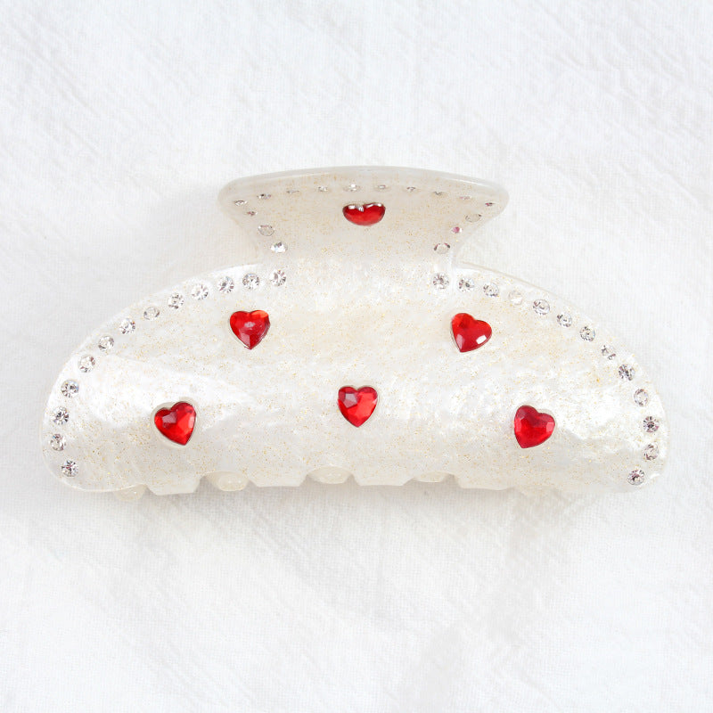 Spring And Summer Heart Trendy Acrylic Barrettes