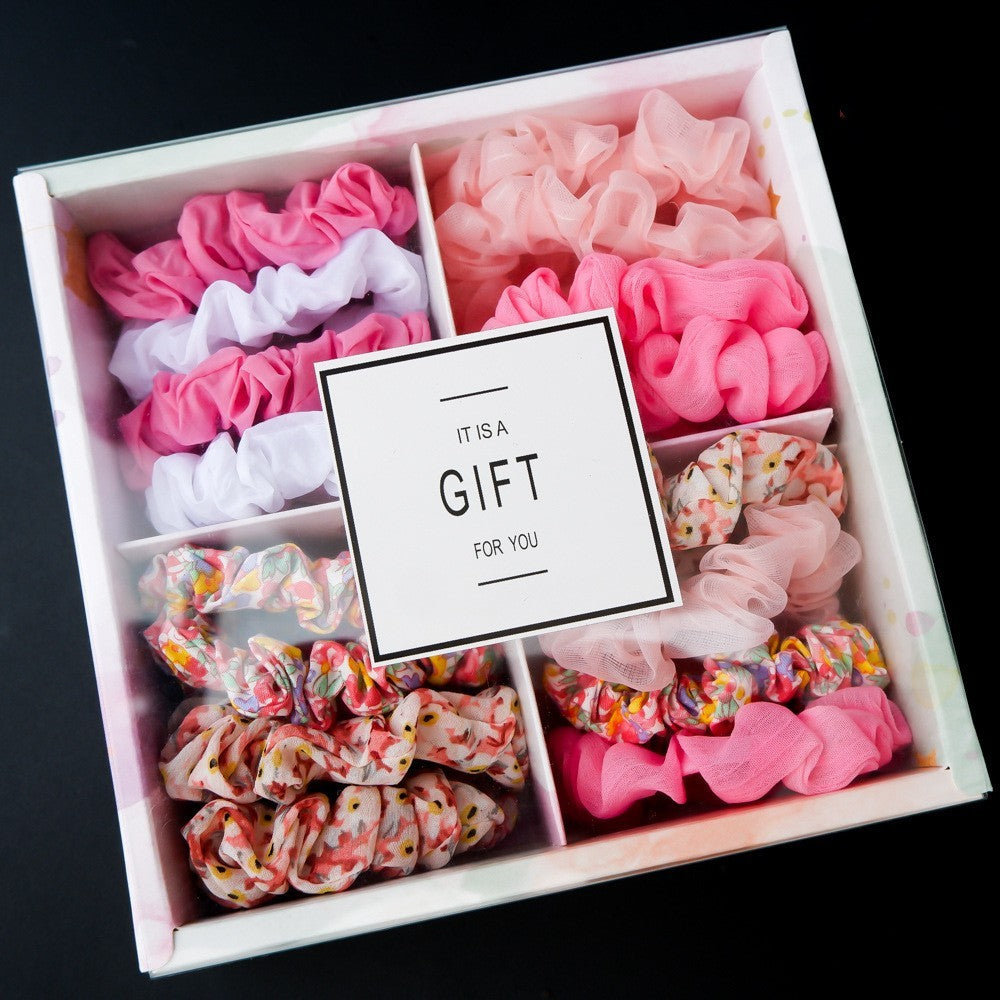 Girl's Popular Large Intestine Hair Ring Gift Box