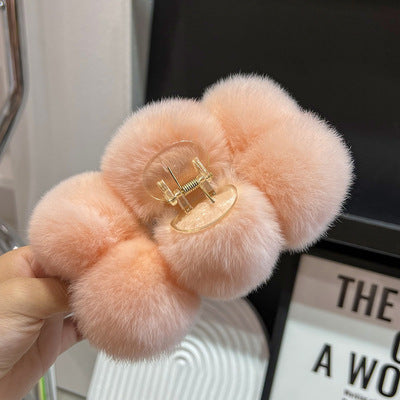 PINRex Rabbit Hair Ball Clip Large Hairpin Headwear
