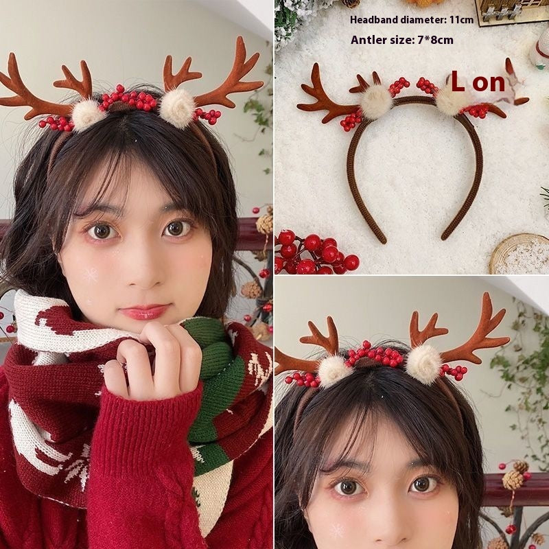 Christmas Mori Style Small Antlers Headband Hair Clip Headdress Dress Up Ornament