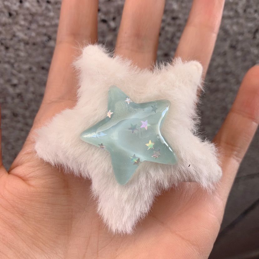 Big Flurry Sparkle Stripe Black Blue Red Green Star Hair Clip