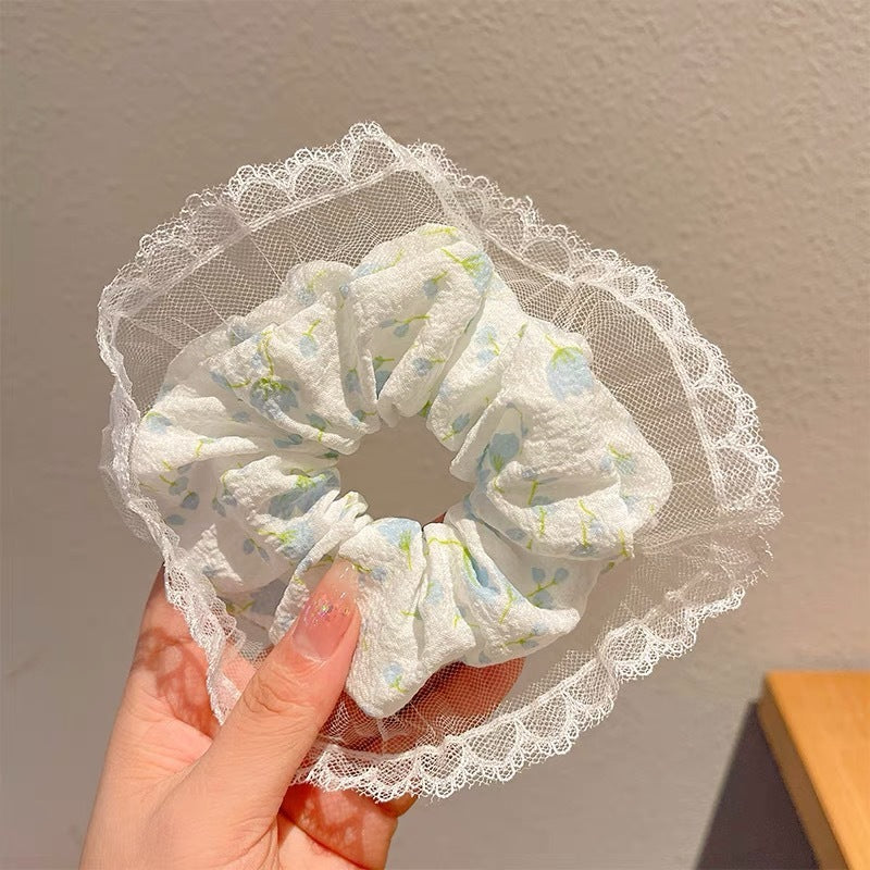 Summer Super Fairy Sweet Lace Large Intestine Hair Ring