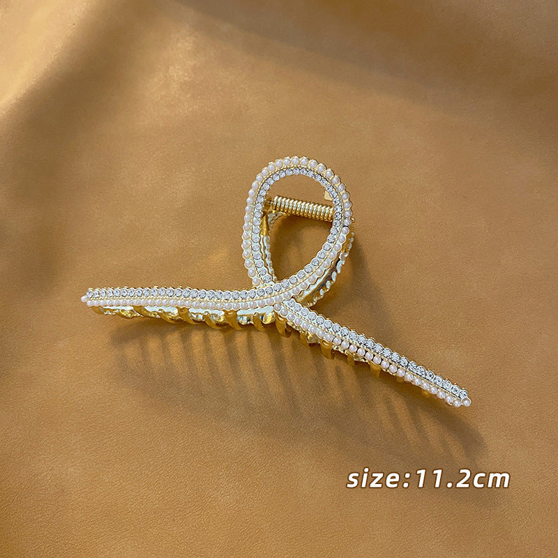 Best Women's Fashion Pearl Rhinestone Hair Clip Hair Claw