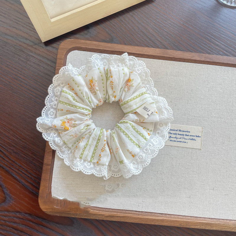 English Sweet Girl Large Intestine Hair Ring Original