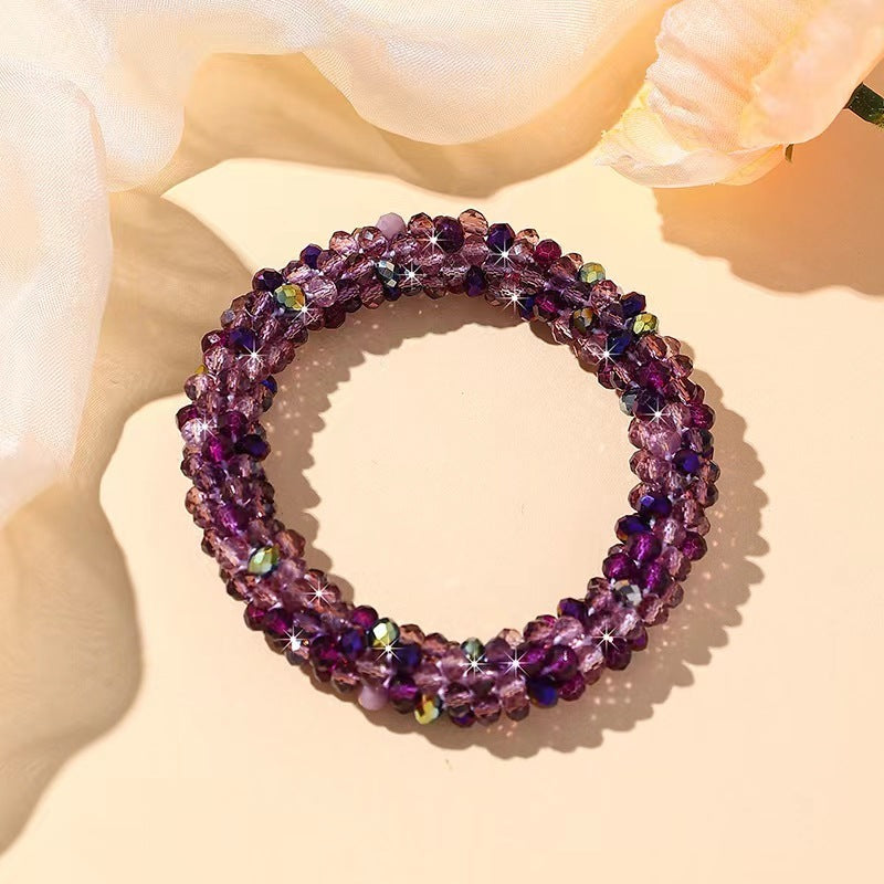 Crystal Color Elastic Rubber Band Hair Ring Ponytail Simple