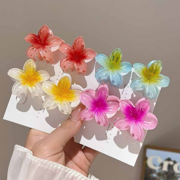 4cm Sweet Girl Plumeria Rubra Barrettes Female