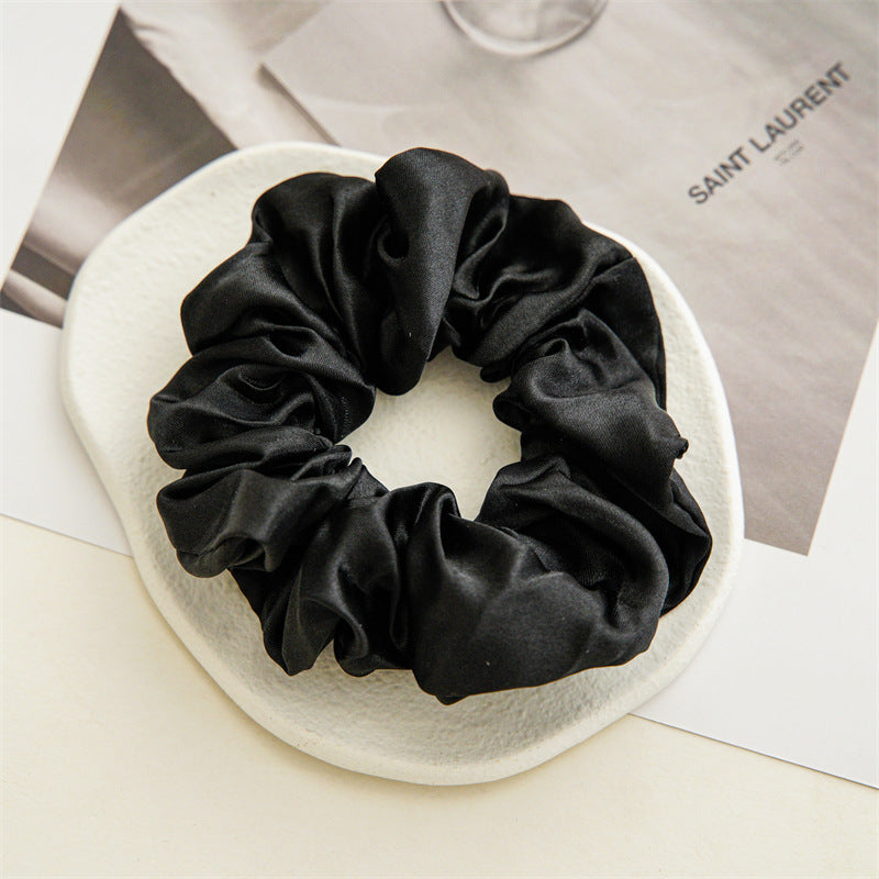 Pure Satin Fabric Large Intestine Hair Ring Women's Simple Rubber Band Hair Accessories