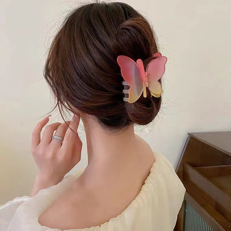 Best Color Frosted Gradient Butterfly Hair Clip Hair Claws