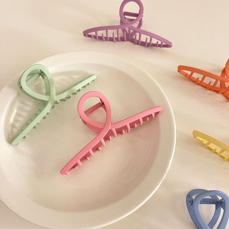 Frosted Candy Color Grabbing Clip All-match Hair Grabbing Plate Hairpin