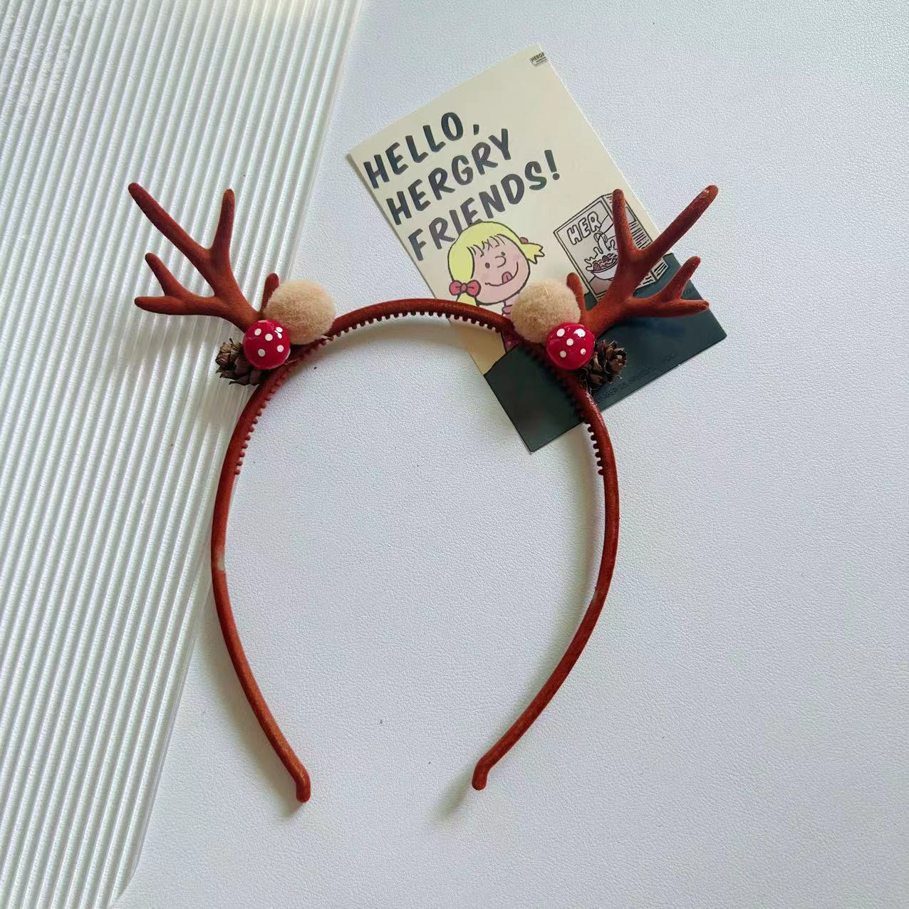 Bowknot Hairpin Cute Headwear Cartoon Cloth Bell Elk Snowflake Christmas Tree Barrettes Suit