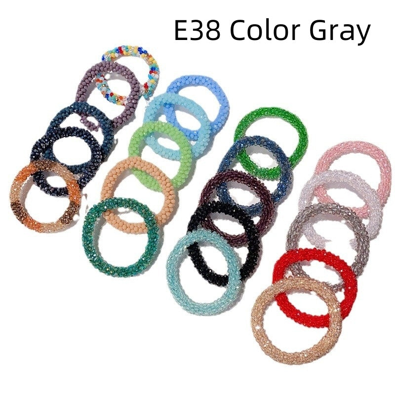 Crystal Color Elastic Rubber Band Hair Ring Ponytail Simple