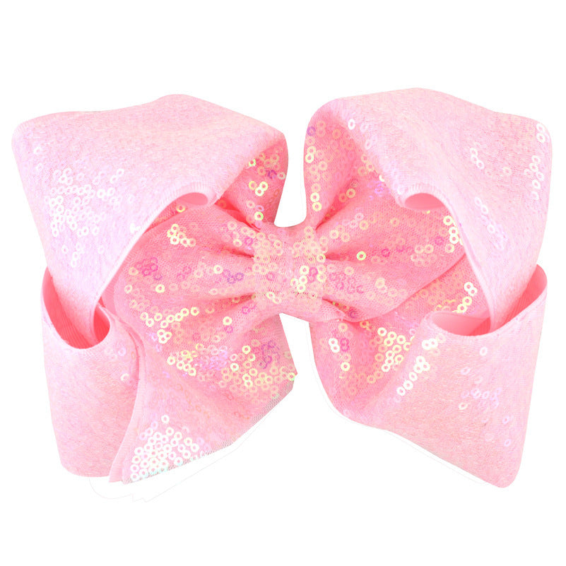 Women's Solid Color Sequin Big Bow Hair Clip