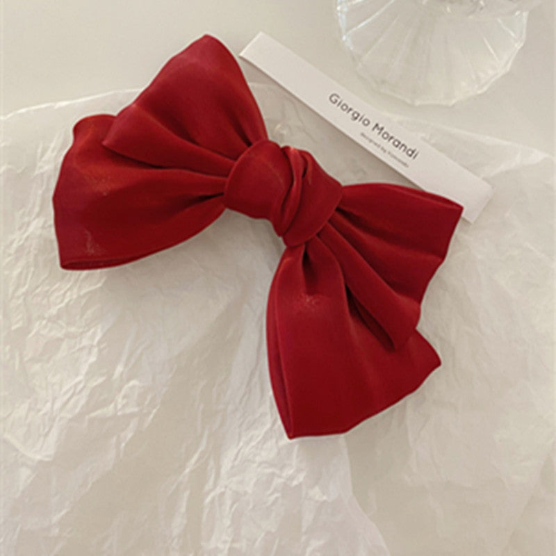 Mermaid French Pearlescent Satin Bow Barrettes