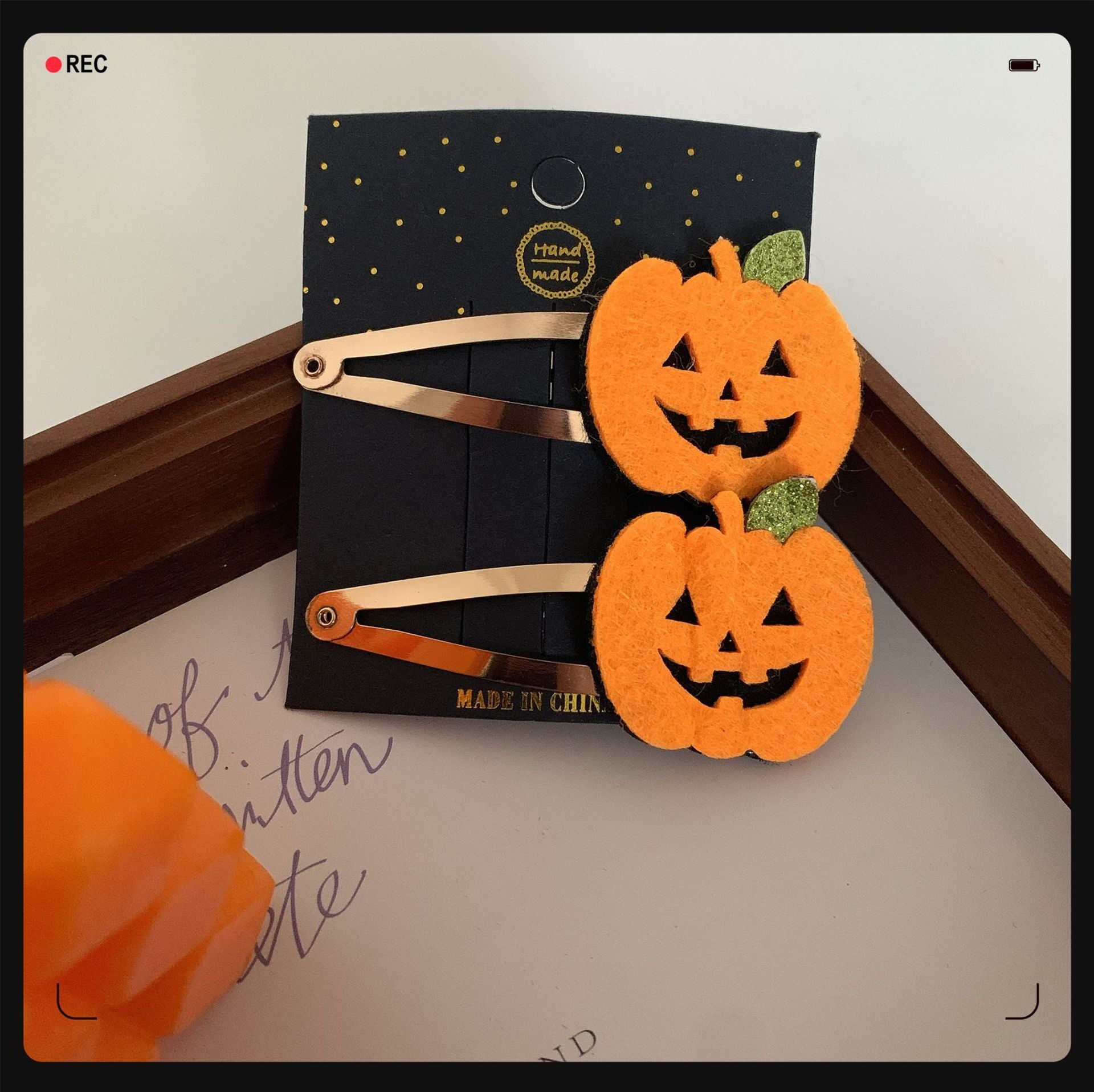 Children's Pumpkin Skull Barrettes Halloween Bat Barrettes