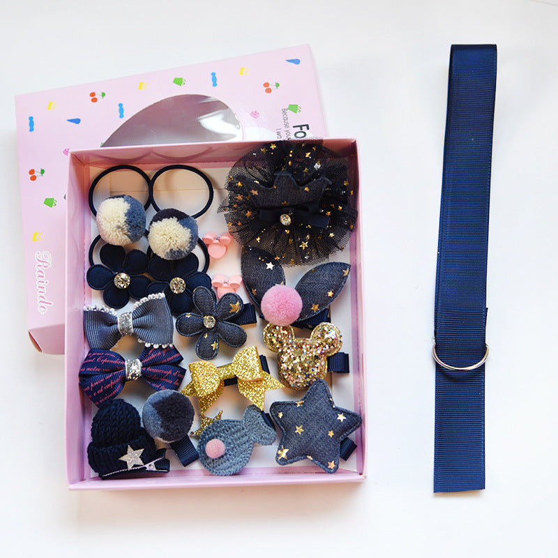 Children's Headdress Hair Clip Set Fabric Baby Hair Rope Side Clip