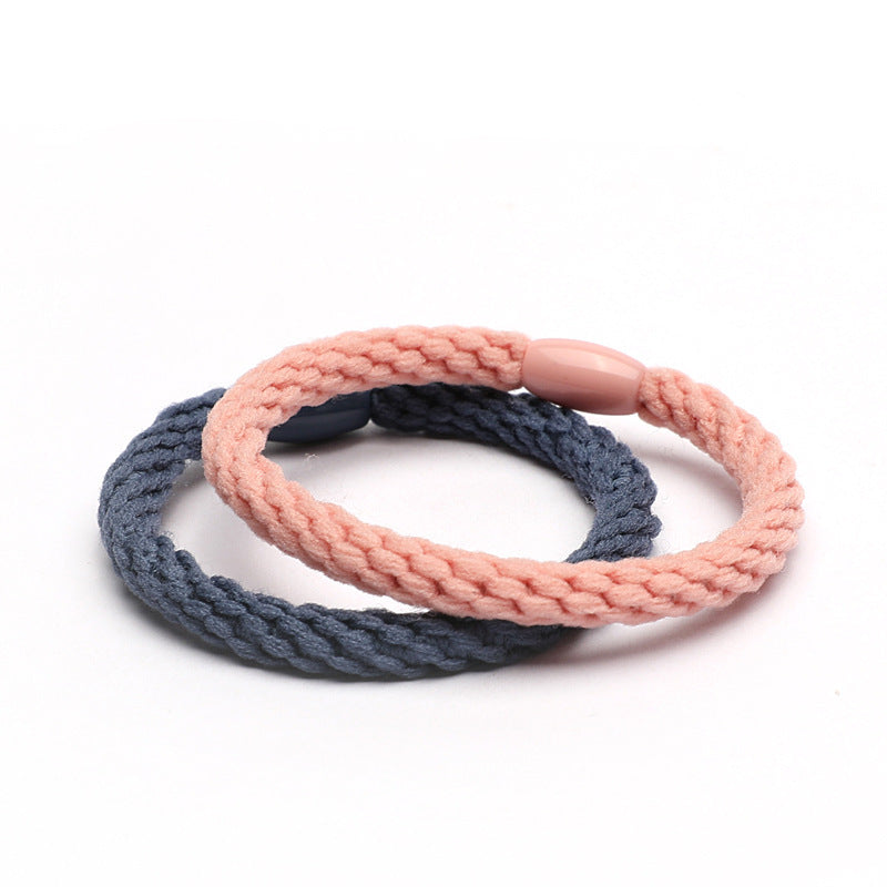 Woven High Elastic Women's Color Rubber Hair Ring