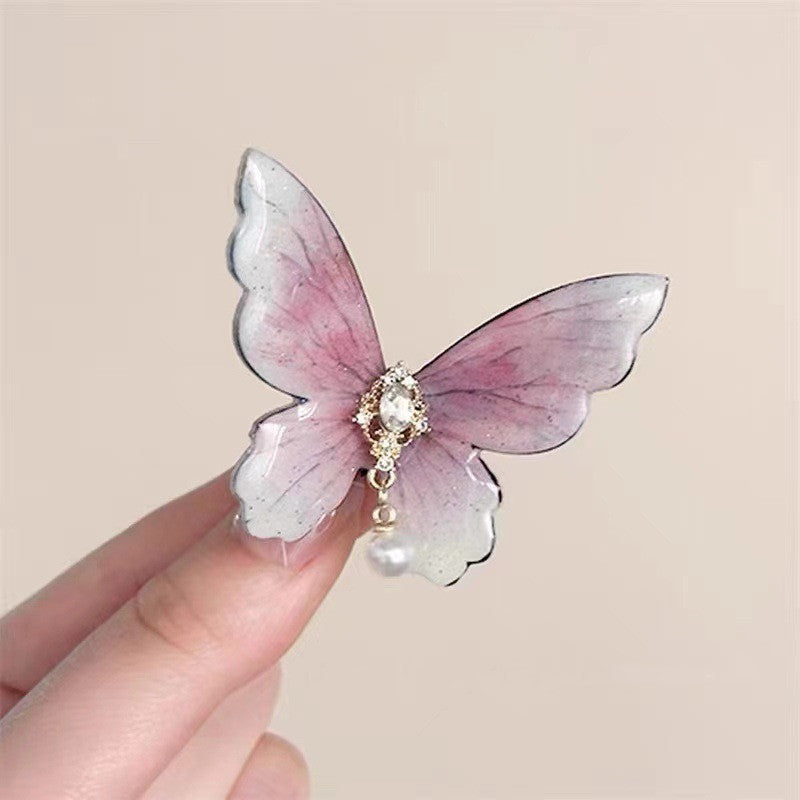Ice Blue Butterfly Barrettes Female