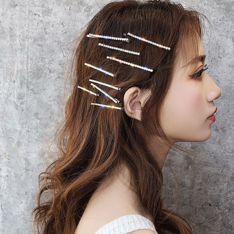 Popular Best Rhinestone Hair Clip Bar Shaped Clip BB Clips
