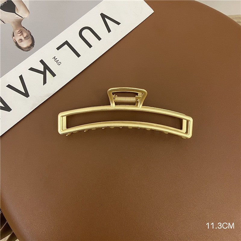 Large Metal Grab Clip Back Head Pan Hair Elegant Gold Headdress Female