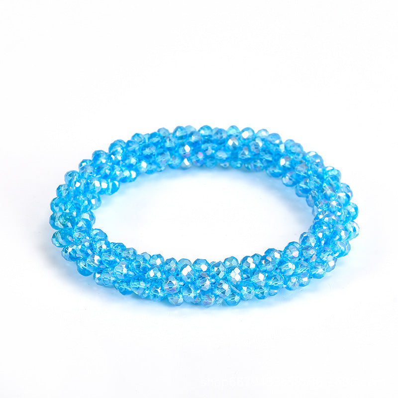 Crystal Color Elastic Rubber Band Hair Ring Ponytail Simple