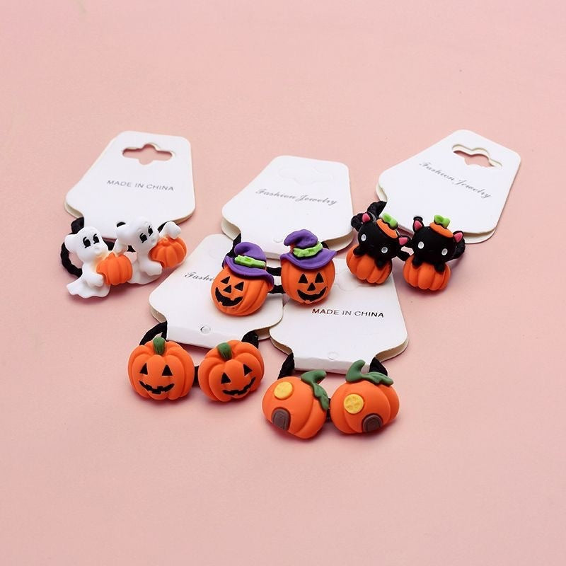 Cute Halloween Pumpkin Ghost Children's Hair Ring