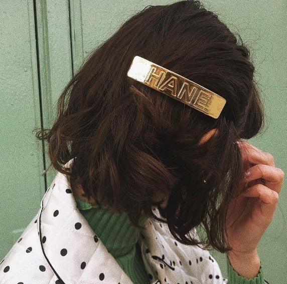 Metal Letter Gold Hair Clip