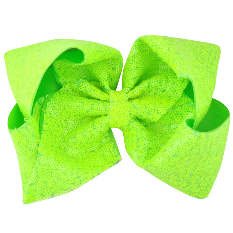 Women's Solid Color Sequin Big Bow Hair Clip
