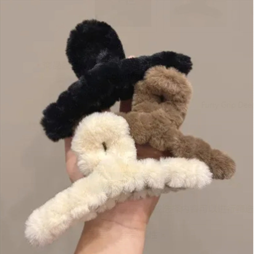 Autumn And Winter Plush Shark Clip Barrettes